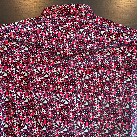 🖤Tin Haul Mens XXL Western Geometric Long Sleeve Snap Shirt - Picture 5 of 7